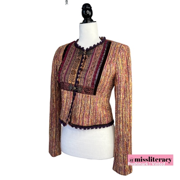 Cynthia Steffe Women’s Multicolour Tweed Metallic Structured Tailored Blazer [4] - Picture 3 of 14